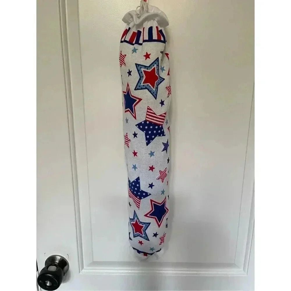 Handmade Plastic Bag Holder- Patriotic Stars